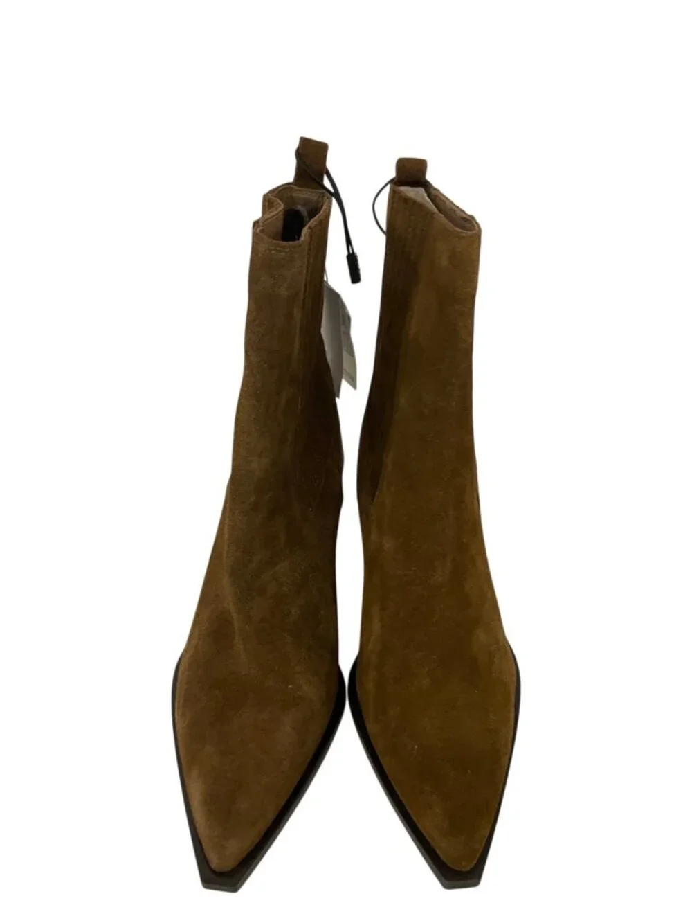 Zara Womens Split Leather Cowboy Ankle Boots EU 39 US 8 Brown 2107/610 NWOB